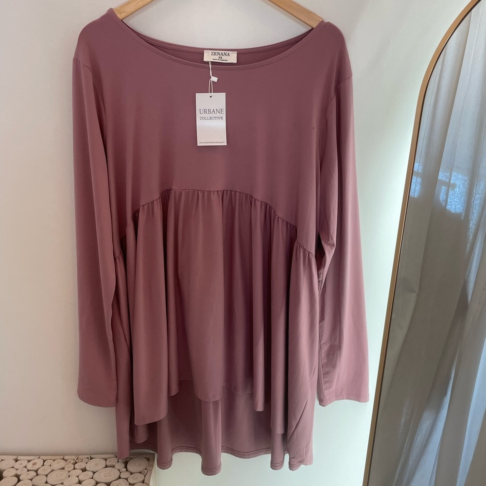 Rose Poplum Curvy Plus Size NWT Top 3XL